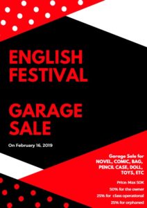 English Festival 2019 "Garage Sale"